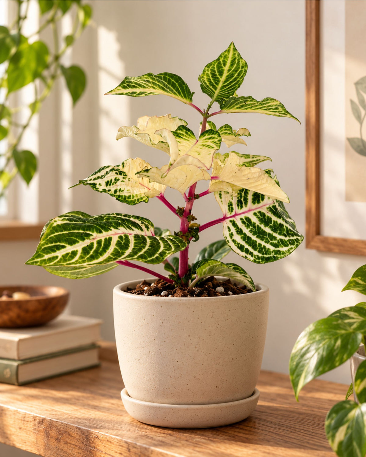 Iresine herbstii Aureoreticulata im topf eingepflanzt