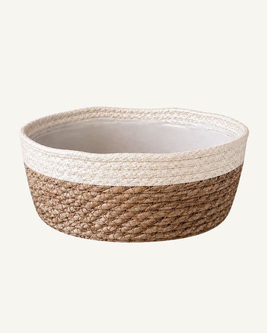 Pflanzkorb Natura | Handgeflochten aus Baumwolle (Ø 28cm)