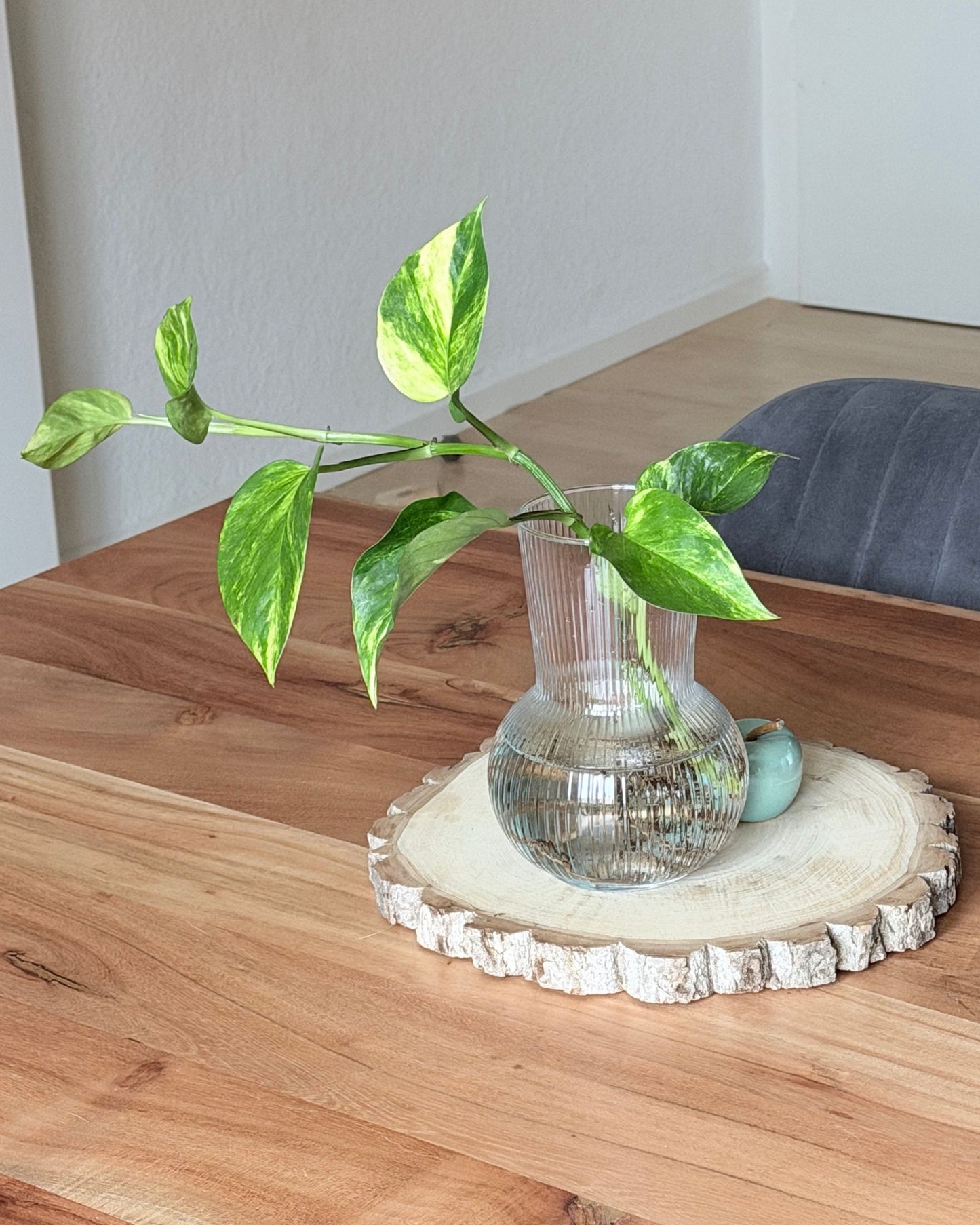 Glasvase Ova – Geriffelte Design-Vase aus Glas (17 cm)