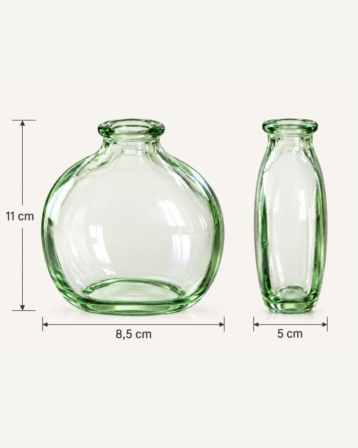 vase grün größe